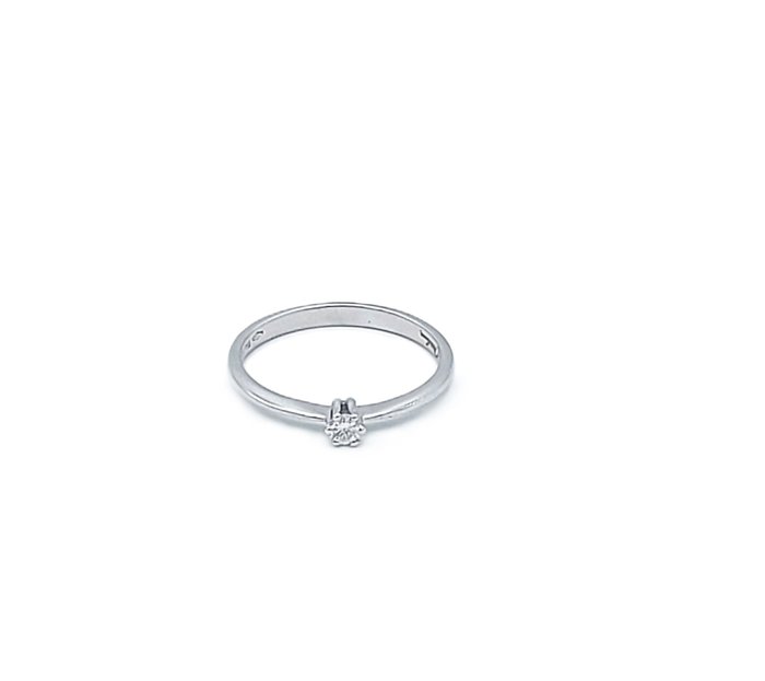 Miluna - Ring - 18 kraat Hvidguld -  0.14ct. tw. Diamant (Natur)