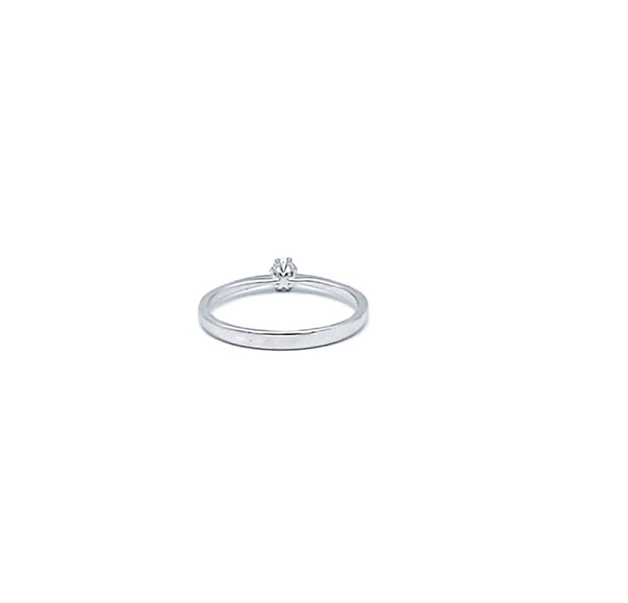 Miluna - Ring - 18 kraat Hvidguld -  0.14ct. tw. Diamant (Natur)