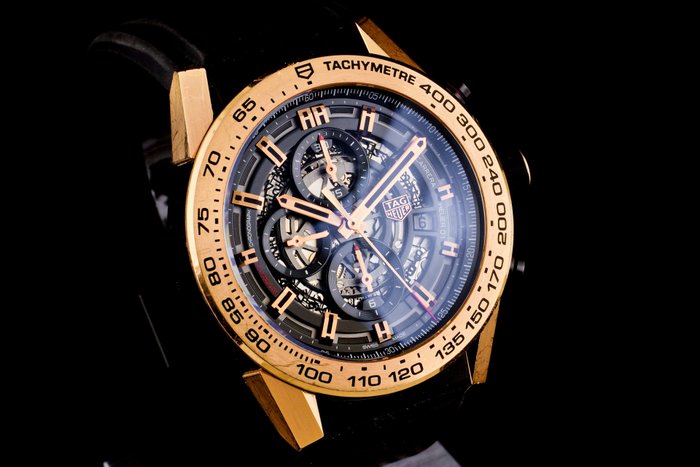 TAG Heuer - Carrera Calibre HEUER 01 18k Gold/PVD Steel Chronograph Automatic - CAR2A5B - Mænd - 2011-nu