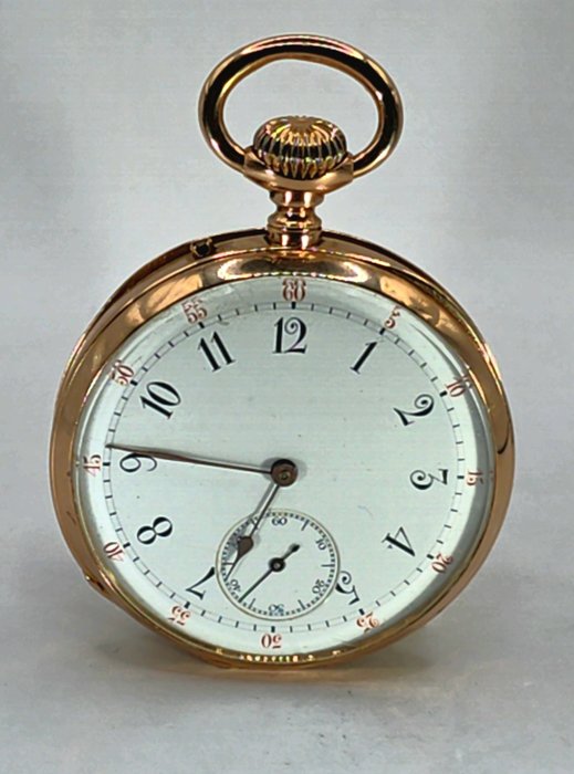 Albert Ecke Dresden - Deutsche Uhrenfabrikation - 18K Gold Lepine Taschenuhr - Tyskland omkring 1890