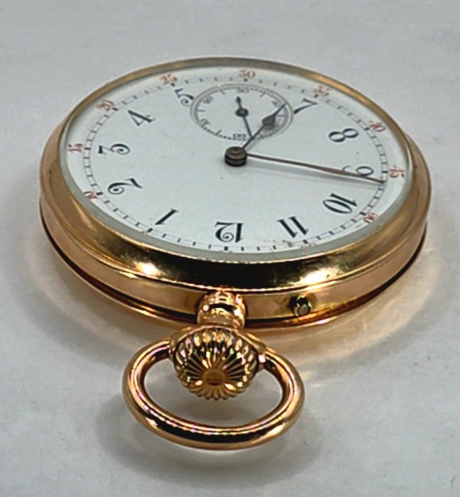 Albert Ecke Dresden - Deutsche Uhrenfabrikation - 18K Gold Lepine Taschenuhr - Tyskland omkring 1890