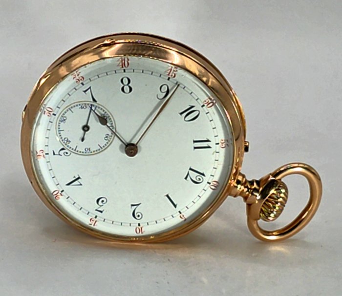 Albert Ecke Dresden - Deutsche Uhrenfabrikation - 18K Gold Lepine Taschenuhr - Tyskland omkring 1890