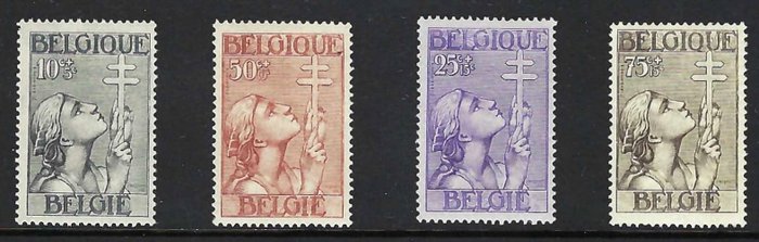 Belgien 1933 - serien "Cross of Lorraine" - OBP/COB 377/83