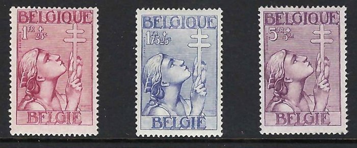 Belgien 1933 - serien "Cross of Lorraine" - OBP/COB 377/83