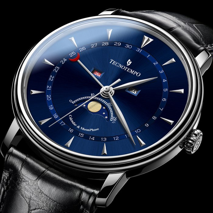 Tecnotempo - Calendar  Moon Phase - 40mm - TT.CMP.BL - Ingen mindstepris - Mænd - 2011-nu