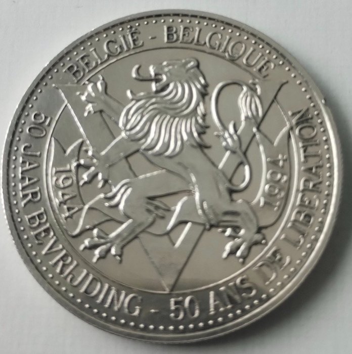 Schweiz Silver medal 1993 Belgie - 50 Jaar Bevrijding 1 Oz (999)  (Ingen mindstepris)