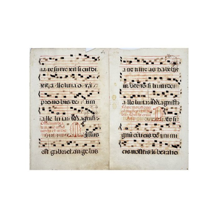 Manuskript - Unknown - Set of 2 Sheets - Script 17th Century - Latin antiphonary on paper with initials in red and black - 1600