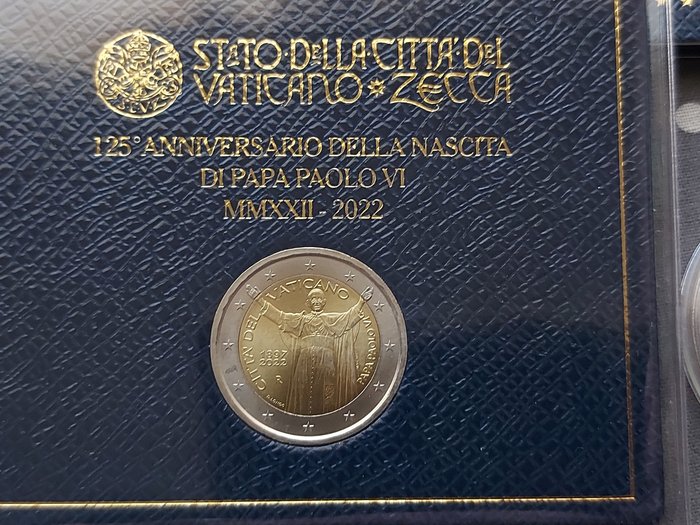 Vatikanstaten. 2 Euro / 20 Euro 2022/2023 "Papa Paulo VI" + "A Criação de Adão" (2 moedas)  (Ingen mindstepris)