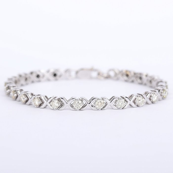 Armbånd - 14 karat Hvidguld -  2.51ct. tw. Diamant (Natur) - Guld diamant armbånd