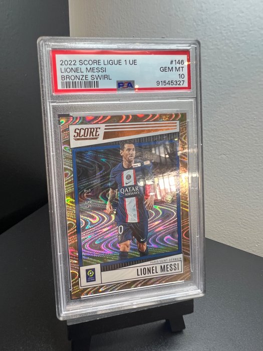 2022/23 Panini Score Ligue 1 Lionel Messi #146 Bronze Swirl 21/55 PSA 10 - 1 Graded card