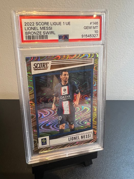 2022/23 Panini Score Ligue 1 Lionel Messi #146 Bronze Swirl 21/55 PSA 10 - 1 Graded card