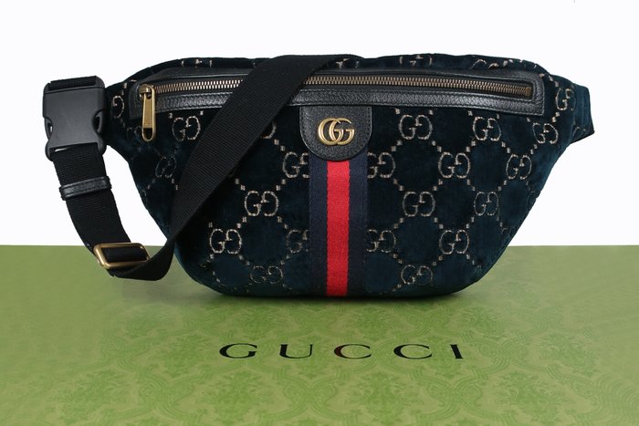 Gucci - GG Interlock Velvet Belt/Crossbody Bag - Skuldertaske