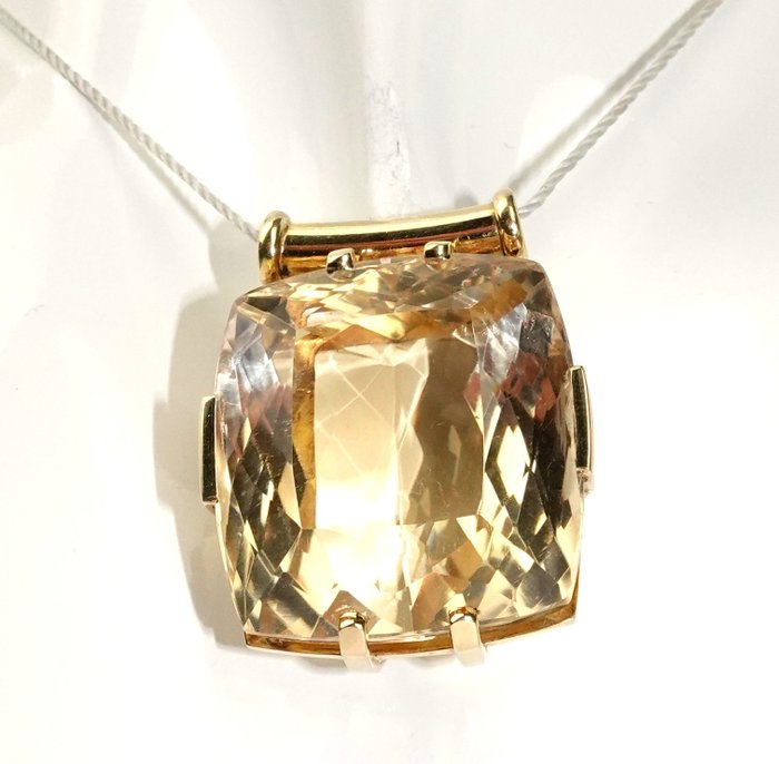 Vedhæng - 14 karat Gulguld -  74.00ct. tw. Citrin - 74 øre. naturlig citrin