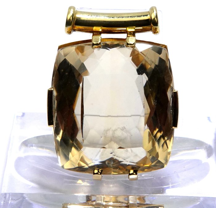 Vedhæng - 14 karat Gulguld -  74.00ct. tw. Citrin - 74 øre. naturlig citrin