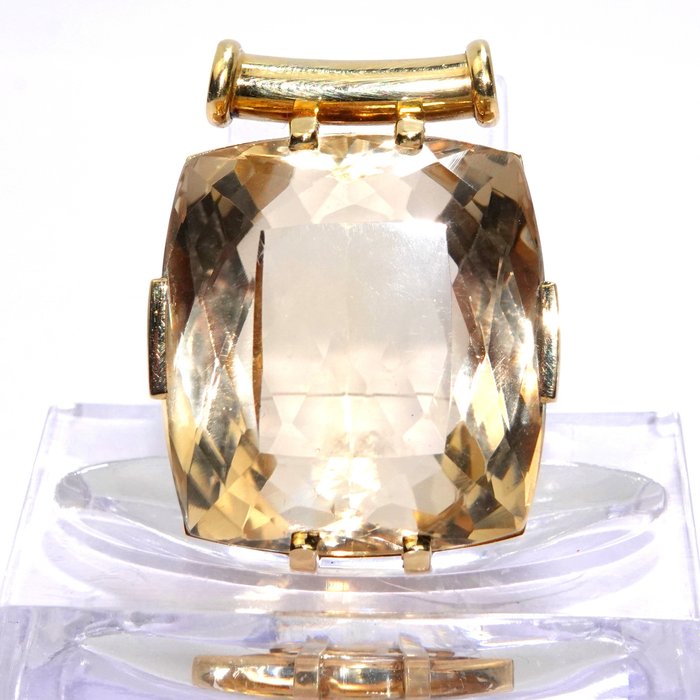 Vedhæng - 14 karat Gulguld -  74.00ct. tw. Citrin - 74 øre. naturlig citrin