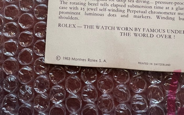 Rolex - Submariner - Reference 5513 - Brochure