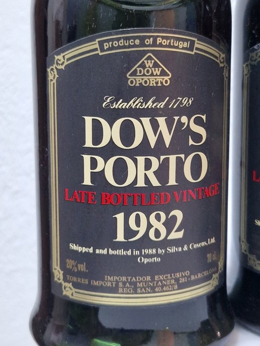 1982 Dow's LBV - Flasket 1988 -  Porto  - 6 Flaske (0,75L)