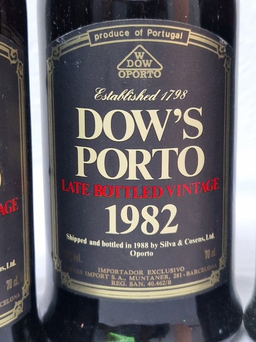 1982 Dow's LBV - Flasket 1988 -  Porto  - 6 Flaske (0,75L)