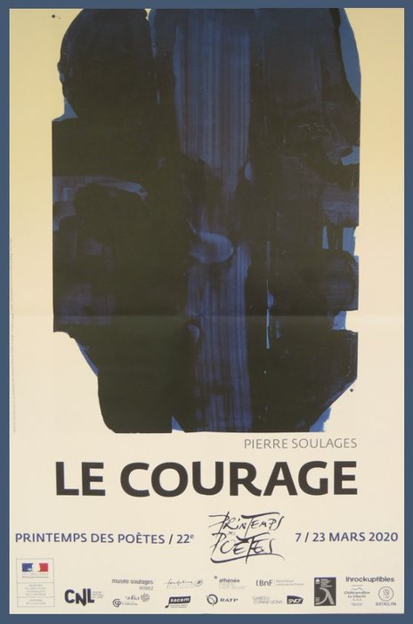 Pierre Soulages (after) - Affiche originale - Printemps des Poètes - 2020