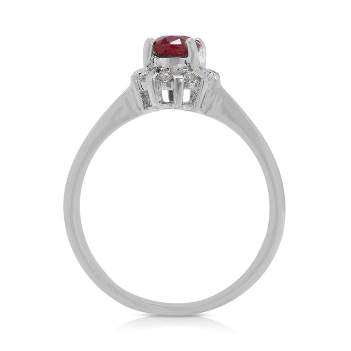 Ring - 18 kraat Hvidguld -  0.39ct. tw. Rubin - Diamant