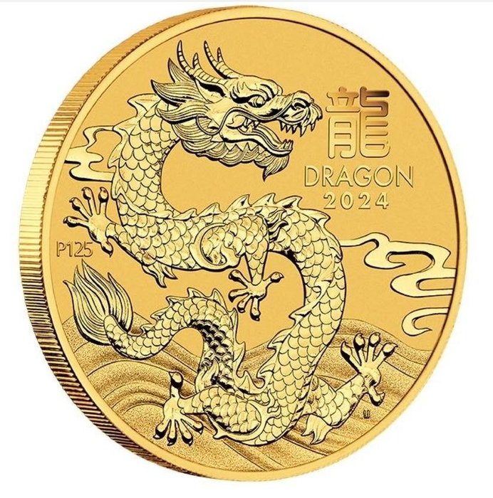 Australien. 2024 1/10 oz - Gold .999 - Perth Mint - Australien - Lunar 3 - Drache