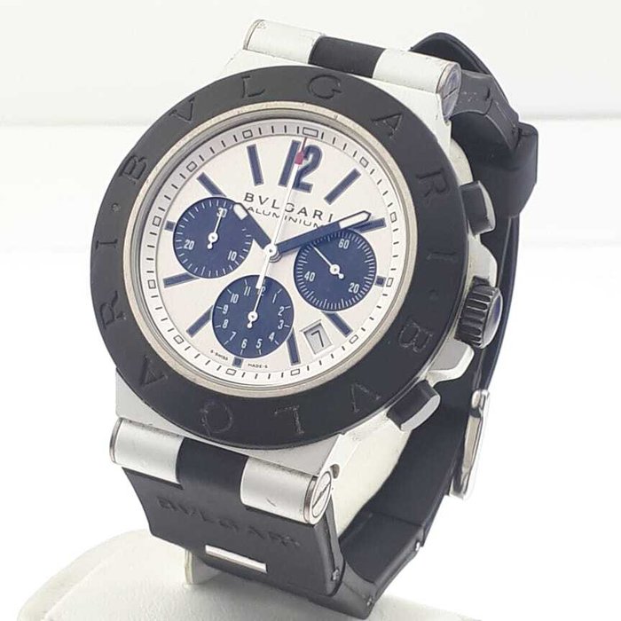 Bvlgari - Diagono Aluminium Panda Dial Chronograph Automatic "BOX INCLUDED" - AC 44 TA - Mænd - 2011-nu