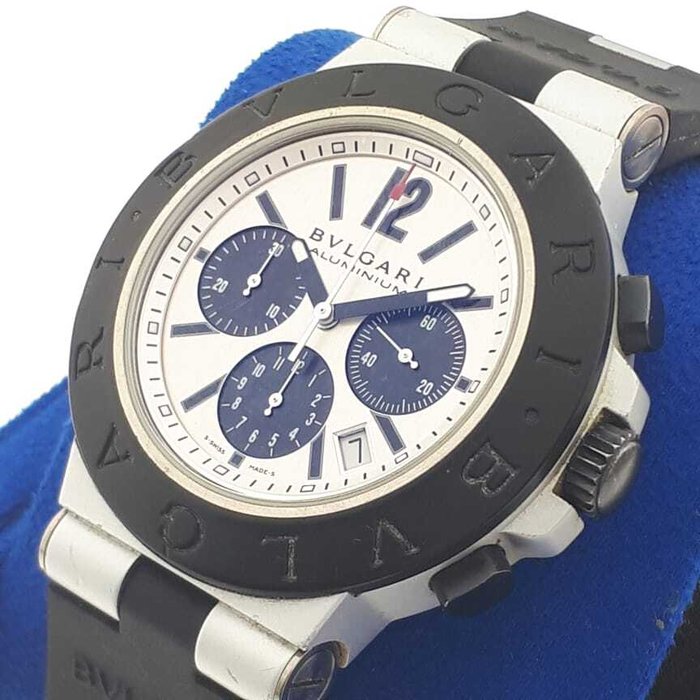 Bvlgari - Diagono Aluminium Panda Dial Chronograph Automatic "BOX INCLUDED" - AC 44 TA - Mænd - 2011-nu