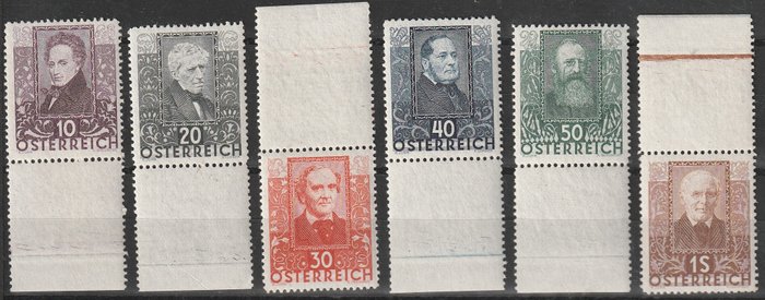 Østrig 1931 - Digtere - Michel 524/529