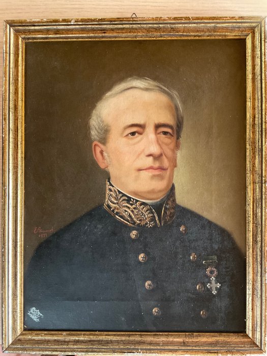 E. Bianchi (XIX) - Ritratto di Militare con decorazione (1887)