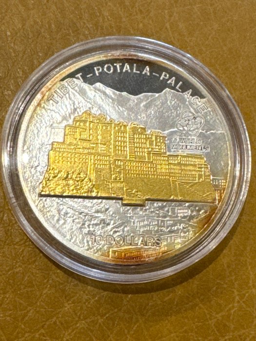 Cook-øerne 10 Dollars 2010 Tibet Potala Palace - Skulpturmünze 1 Oz (999)  (Ingen mindstepris)