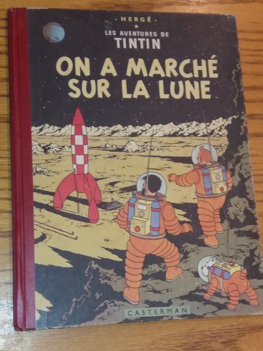 Tintin T17 - On a marché sur la Lune (B11) - C - Første udgave - (1954)