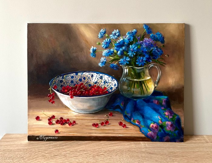 Merie Khys (XX-XXI) - Still life with cornflowers