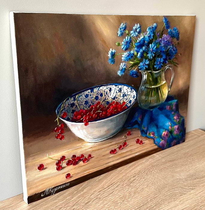 Merie Khys (XX-XXI) - Still life with cornflowers