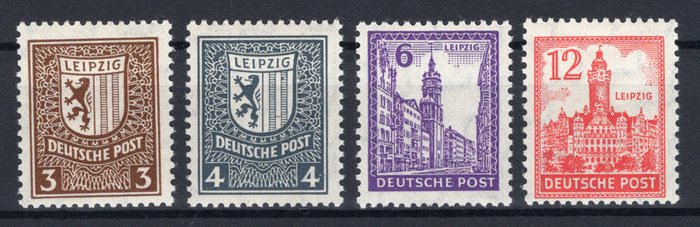 De allieredes besættelse - Tyskland (sovjetisk zone) 1946 - Vestsachsen afskedsserie **/MNH vandmærke X - Michel 150/155 X