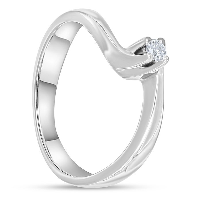 Ring - 18 kraat Hvidguld -  006ct tw Diamant (Natur)