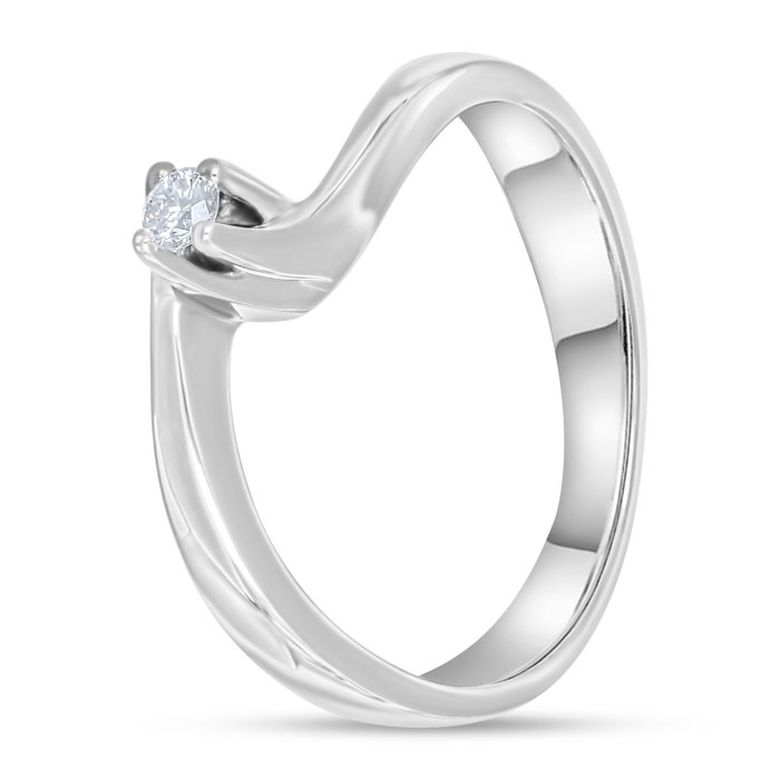 Ring - 18 kraat Hvidguld -  006ct tw Diamant (Natur)