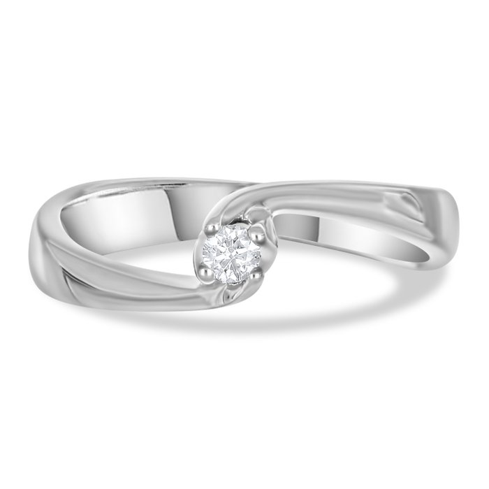 Ring - 18 kraat Hvidguld -  006ct tw Diamant (Natur)