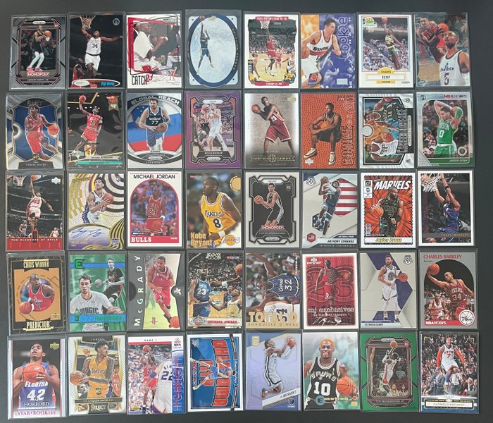 1989 to 2023 - NBA - Stars  Rookies Collection (40 cards) - Michael Jordan 8x  Booker /99 Prizm Rookies: Kobe Wembanyama Lebron Anthony Edwards - 1 Mixed collection