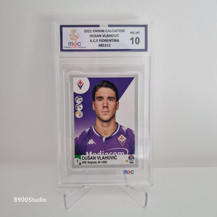 2020/21 - Panini - Calciatori - Dusan Vlahovic - #187 - 2nd Year - 1 Graded sticker - MGC 10