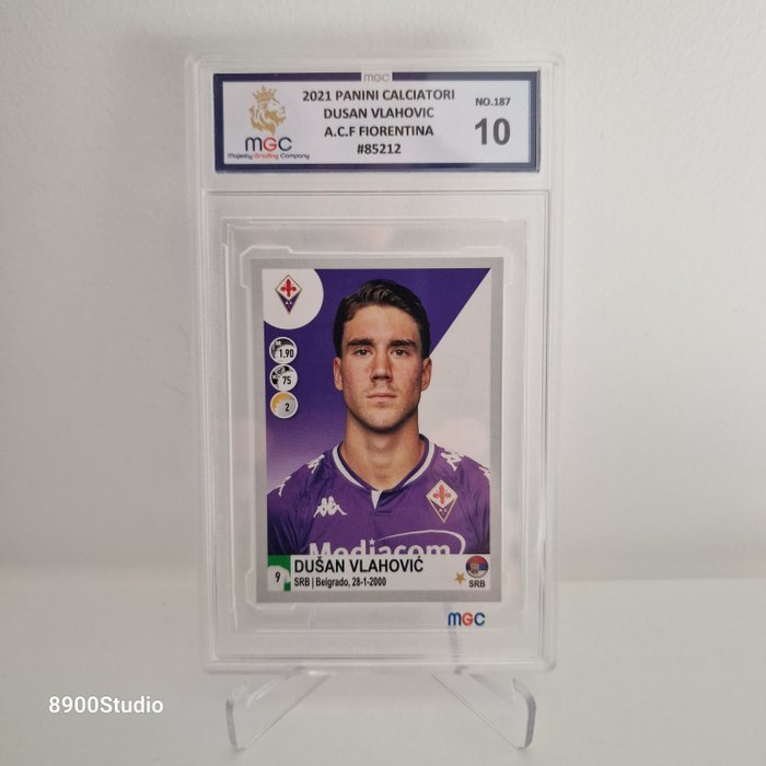 2020/21 - Panini - Calciatori - Dusan Vlahovic - #187 - 2nd Year - 1 Graded sticker - MGC 10