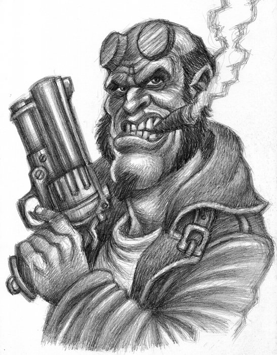 Joan Vizcarra - Hellboy: Armed and Unstoppable - Original Pencil Drawing