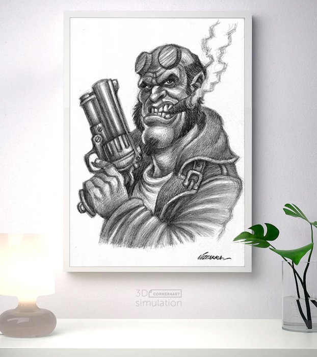 Joan Vizcarra - Hellboy: Armed and Unstoppable - Original Pencil Drawing