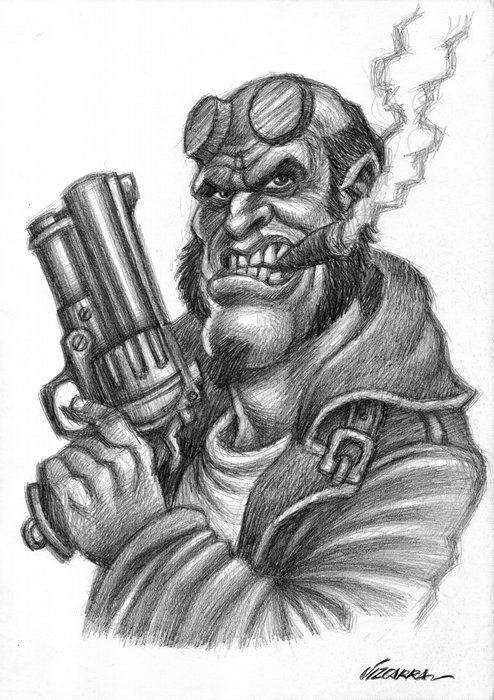 Joan Vizcarra - Hellboy: Armed and Unstoppable - Original Pencil Drawing