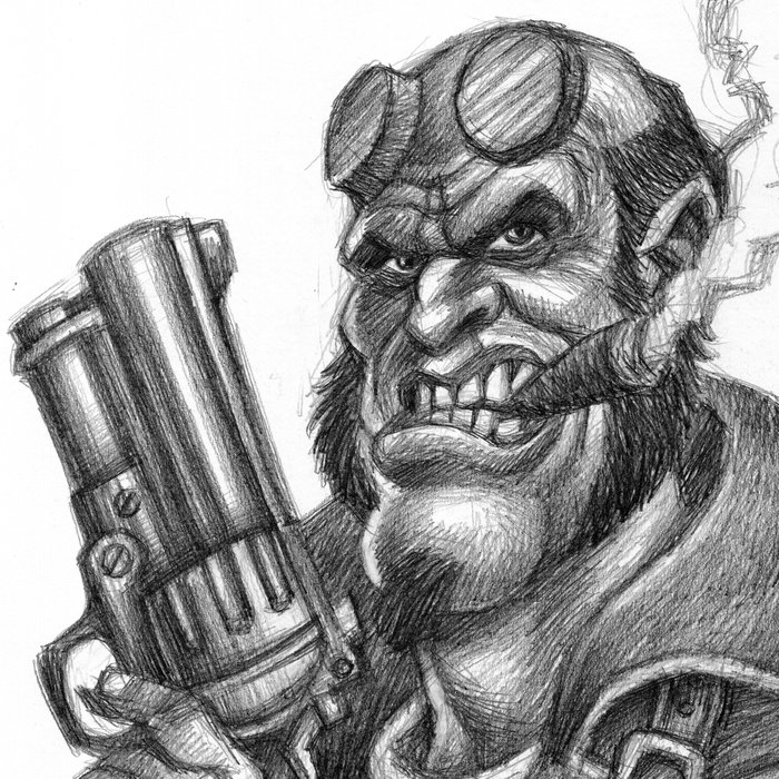 Joan Vizcarra - Hellboy: Armed and Unstoppable - Original Pencil Drawing