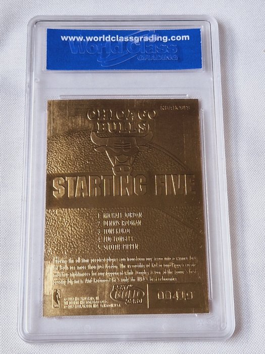 1996 Skybox NBA Hoops 23KT Gold Michael Jordan Starting 5 Chicago Bulls Red Holo Refractor WCG 10 - 1 Graded card