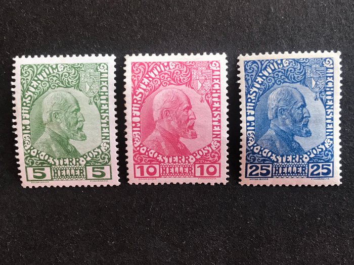 Liechtenstein 1912/1928 - Tre komplette serier - Michel 1/3 65/71 y 78/81* MLH