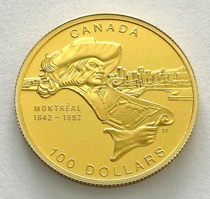 Canada. 100 Dollars 1992 - 350 Jahre Montreal