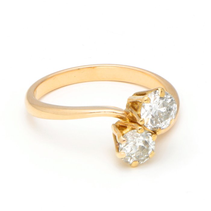 Ingen mindstepris - Ring - 18 kraat Gulguld -  0.93ct. tw. Diamant (Natur)