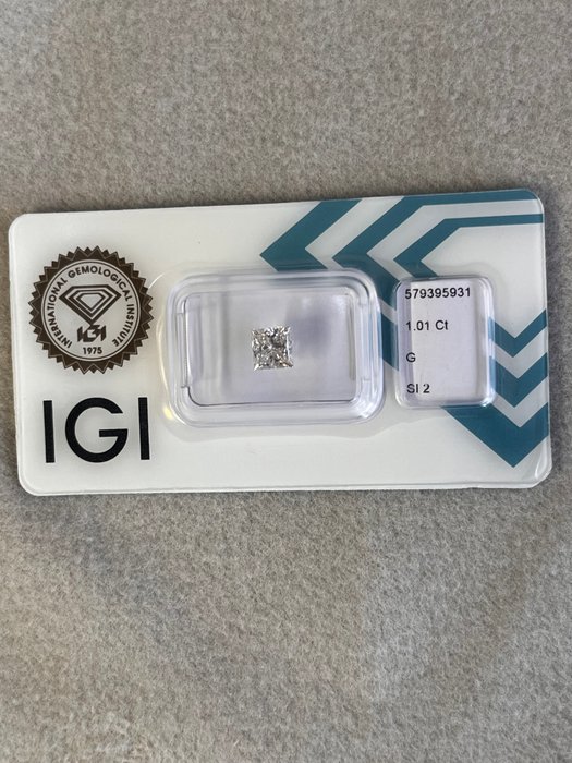 1 pcs Diamant  (Natur)  - 1.01 ct - Kvadrat - G - SI2 - International Gemological Institute (IGI)