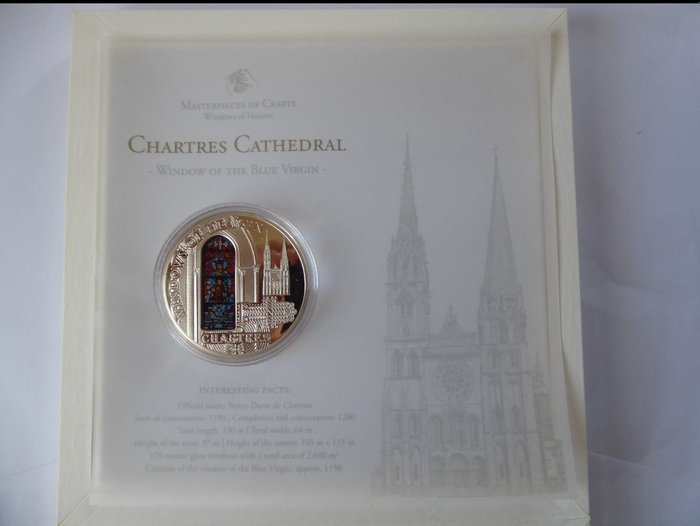 Cook-øerne 10 Dollars 2013 Windows of History - Cathedrale of Chartres 50g Proof